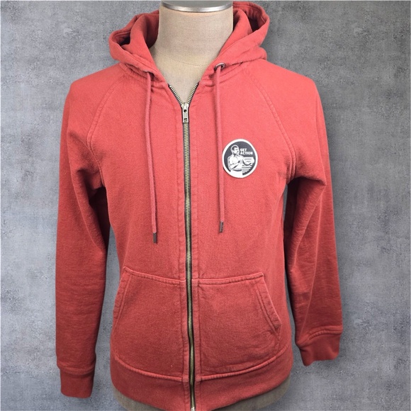 Flint And Tinder Act of Manliness 10 Year Full Zip Hoodie Sz Small Rusty Red USA - Picture 2 of 10
